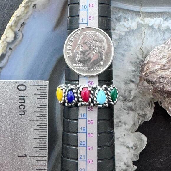 Carolyn Pollack Sterling Silver 5 Assorted Gemstone Split Shank Ring For Women - Picture 9 of 10